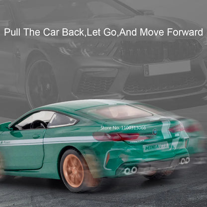 1:32 Alloy M8 Model Toys Cars with Light Sound Rubber Tires Miniature Vehicles Doors Opened Police Car Kids Children's Day Gifts