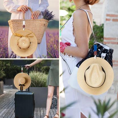 Hat Clip for Travel Hanging on Bag Handbag Backpack Cap Holder for Women Men Hat Companion Travel Hats Storage Organizer Clip