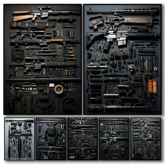 Gun Accessories Posters Wall Art Canvas Painting And Prints Ak-47 Automatic Rifle Interior For Room Home Decor Frameless Gifts