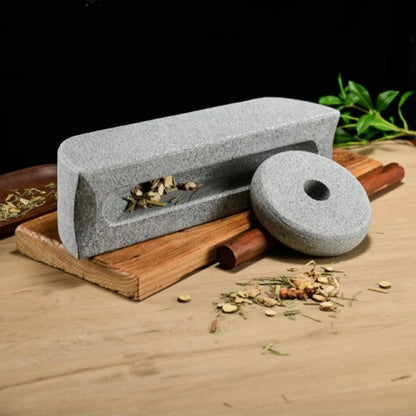 Stone mill Dynasty tea mill small stone mortar pounding mortar rolling mill point tea matcha tea powder tea cakegrinding machine