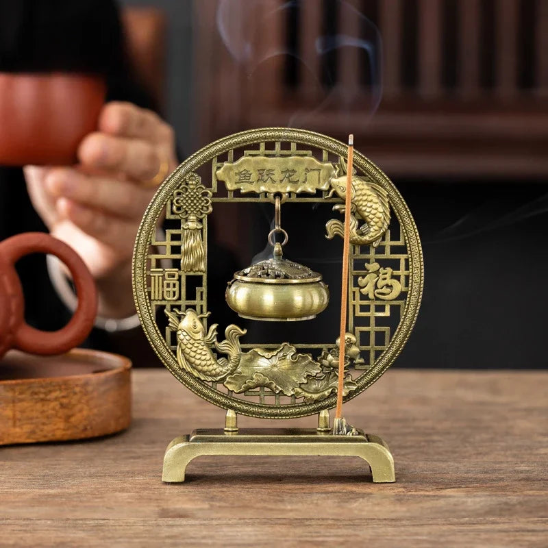 Creative Vintage Hollow Out Metal Incense Burner Holder Exquisite Hill Shape Incense Burner For Yoga Home tea ceremony ornaments