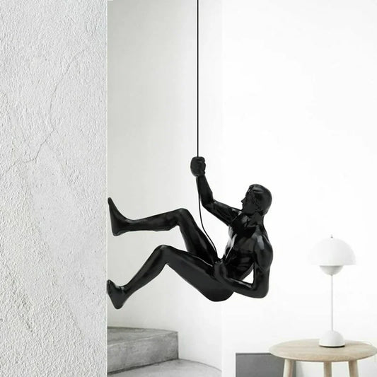 Sculpture murale d'homme grimpant en résine, 1 pièce, Statue d'athlète d'escalade, ornement de sport fini à la main, figurines miniatures pour la maison
