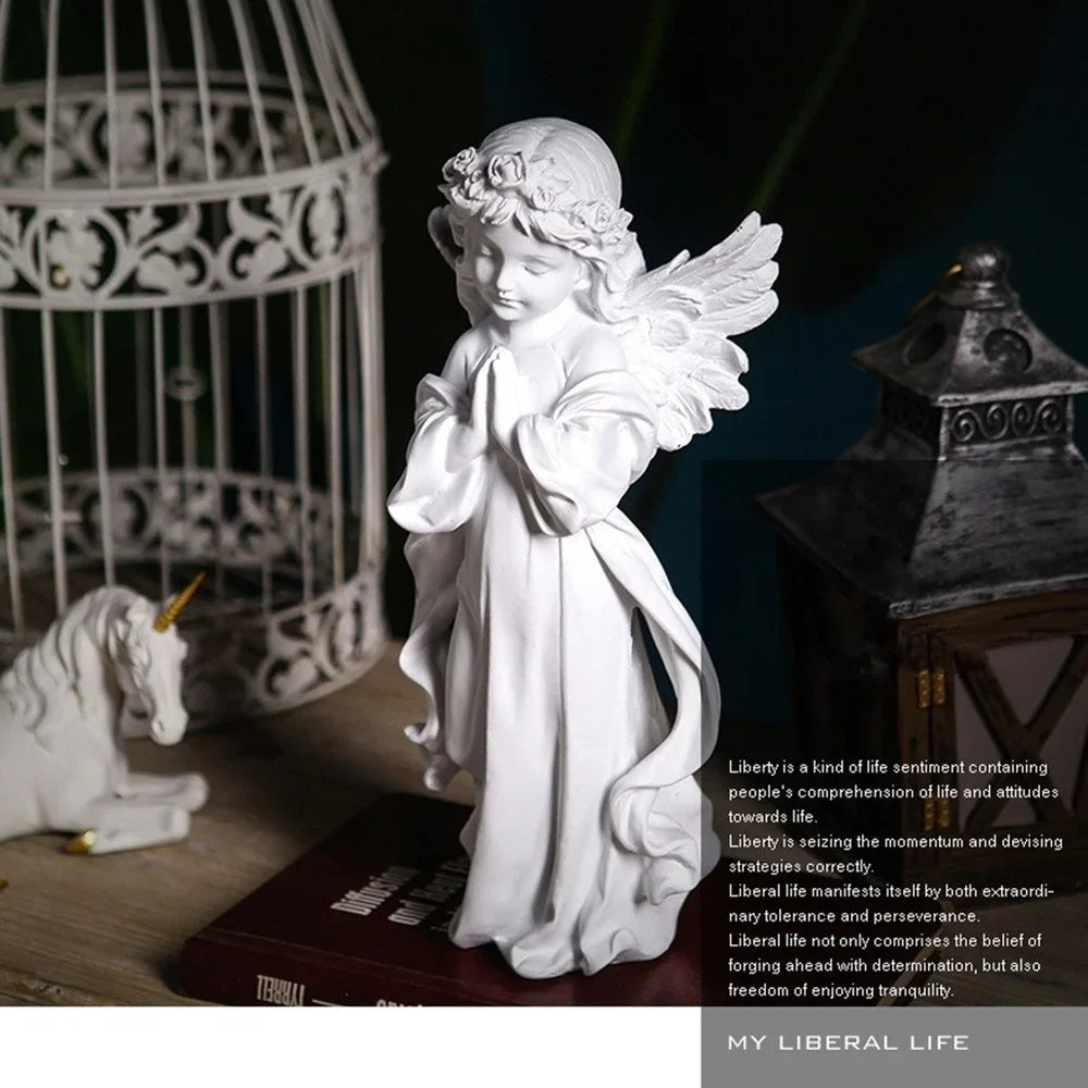 Home Decor  Decoration Accessories Artistic Resin Angel Shape Beautiful Figurine for Store Sculpture Modern Art