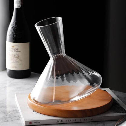 High Grade Crystal Glass Decanter Gift 360 Rotating Tumbler 1500ml Wine Separator Champagne Whisky Wine Bottle For Family Bar