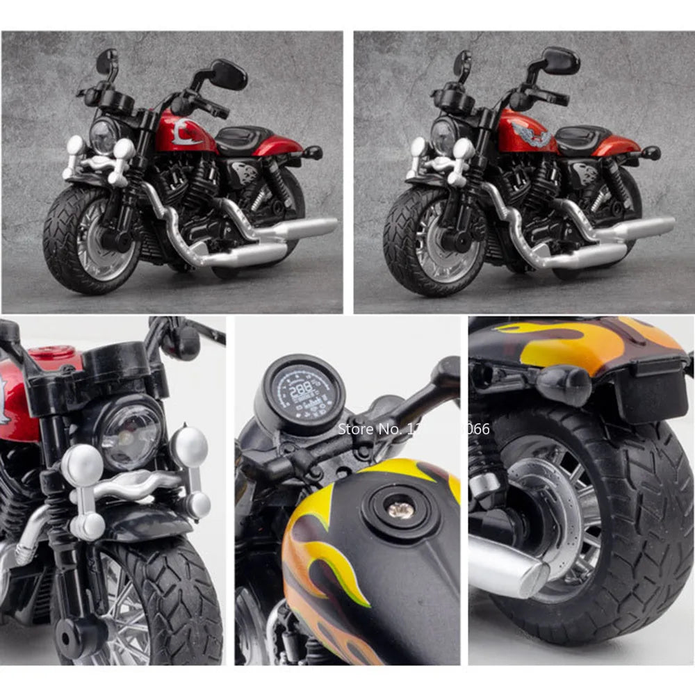 1/12 Motorcycle Cars Models Metal Diecast Toys Rubber Tires with Light Sound Motorcycles Models Toy for Kids Birthday Gifts
