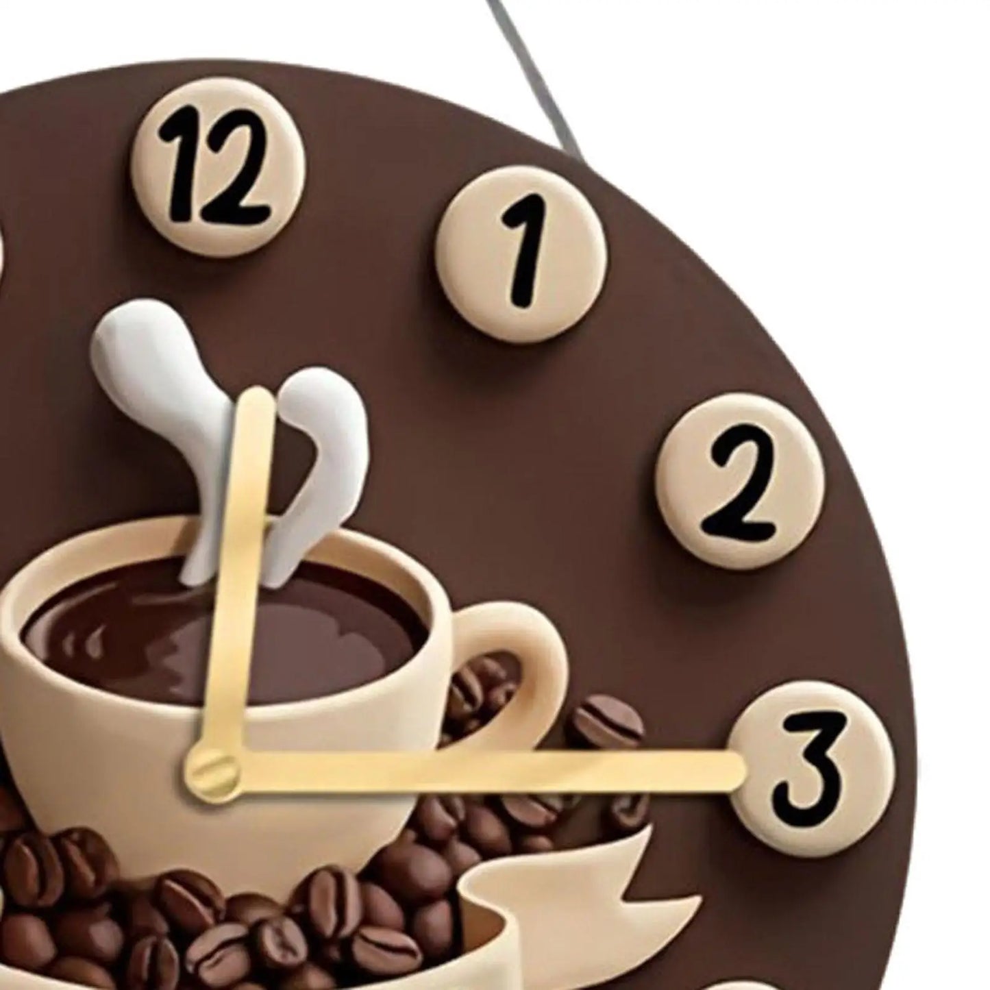 Coffee Cup Clock Hanging Ornament 2D Craft Creative Collection Decorative for