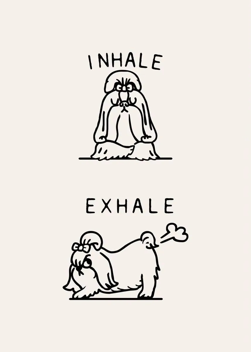 Inhale Exhale Poster Llama Sloth Husky Bulldog Dachshund Canvas Printing For Home Living Room Wall Decoration Frameless Painting