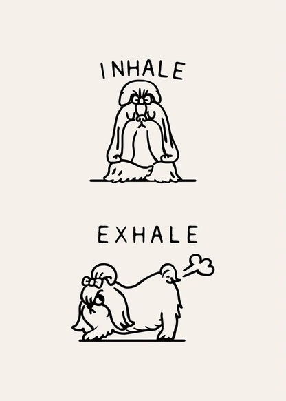 Inhale Exhale Poster Llama Sloth Husky Bulldog Dachshund Canvas Printing For Home Living Room Wall Decoration Frameless Painting