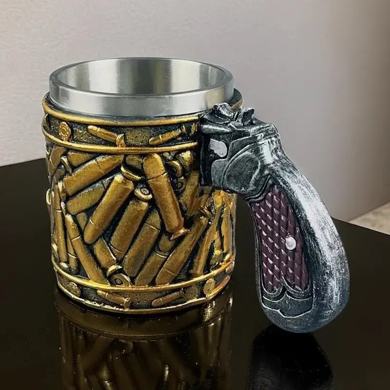 1pc, Stainless Steel Bullet Pattern Beer Mug - Perfect for Summer and Winter Drinks, Coffee, and Water - Ideal Gift for Birthday