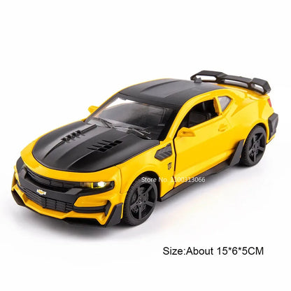 1:32 Camaro Cars Alloy Toys Diecasting Models with Sound Light Vehicles Rubber Tires Police Car for Boys Adult Festival Gifts