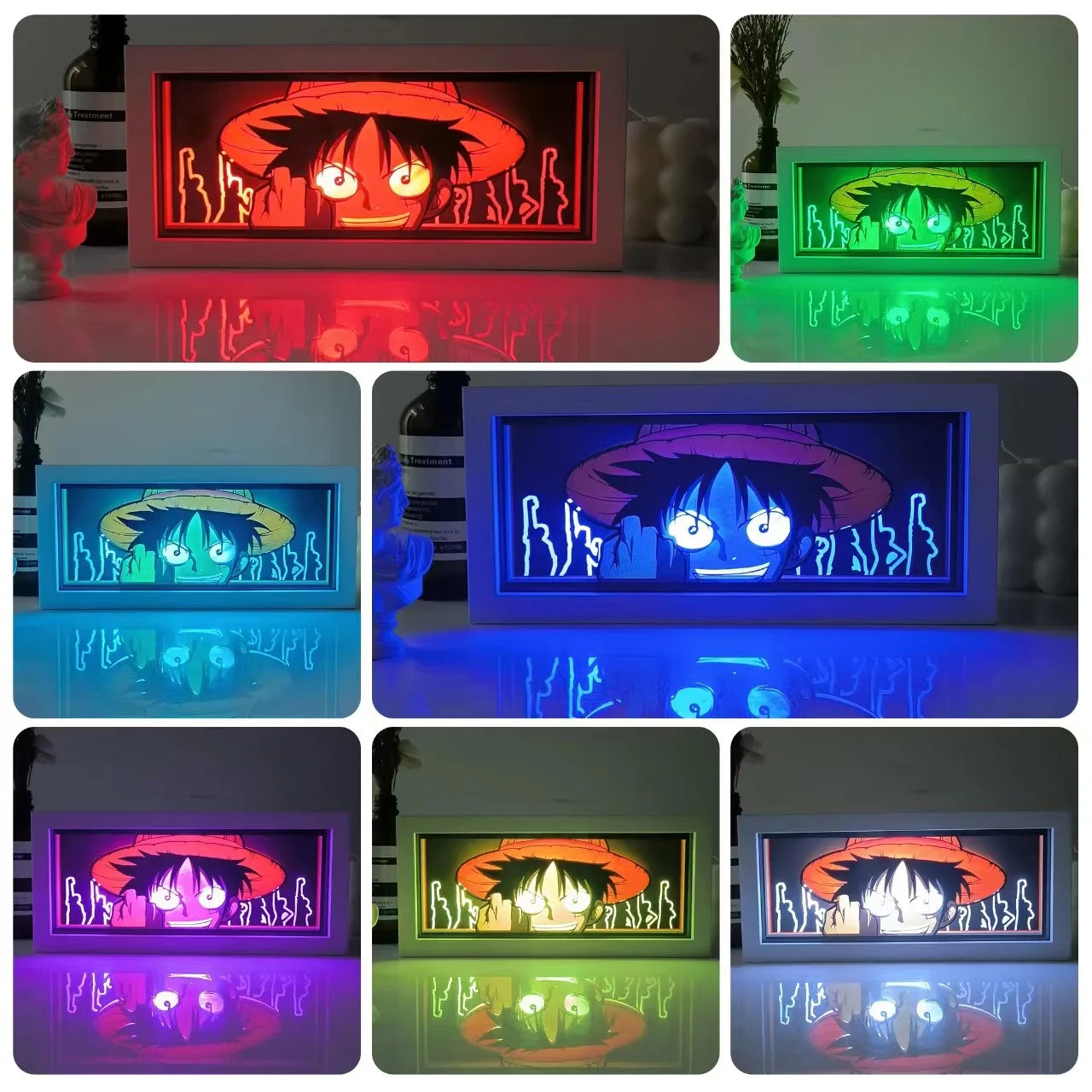 3d Anime LED Light Box One Piece Zoro Gear Fifth Sun God Luffy Action Figure Toys Room Decoration Table Lamp Kids Birthday Gift