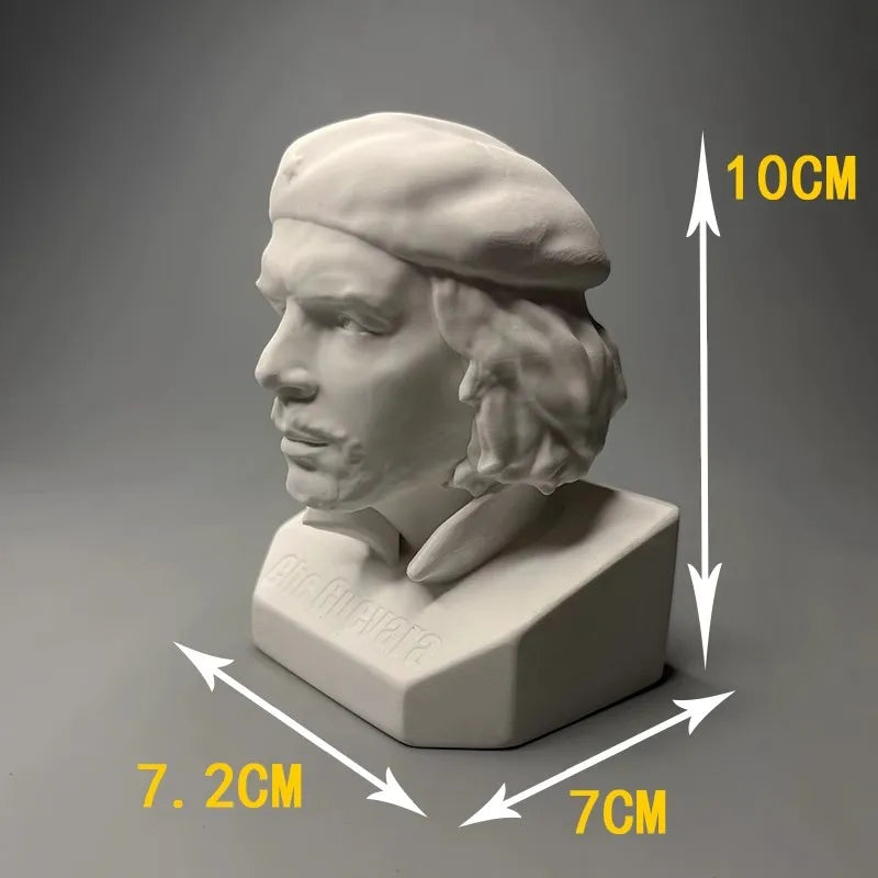 Che Guevara Model Cuban Hero Plaster Figurine Sculpture Desktop Cabinet Bookshelf Modern Home Decoration Ornaments Souvenirs