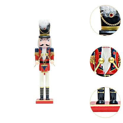 Christmas Nutcracker Figure Decor 40cm Wooden Nutcracker for Home Kids Gifts