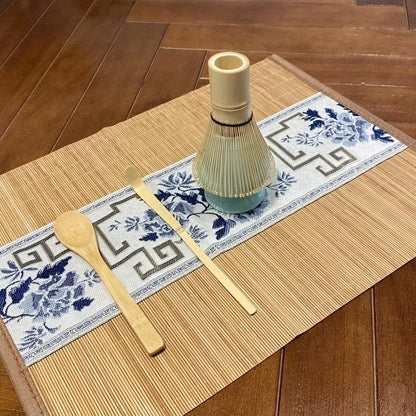 4pcs/set Matcha Set Bamboo Whisk Tea spoon Ceramic fittings Matcha Whisk (Chasen) Tea Spoon And Scoop (Chashaku) Tea-making Tool