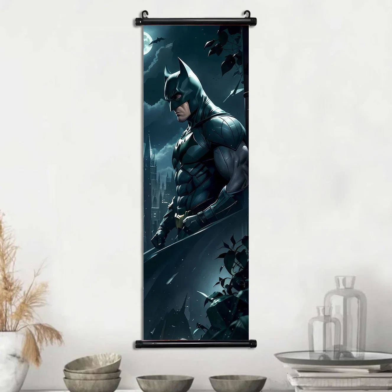 DC Batman Hanging Scroll Poster Movie Wallpaper Wall Artwork Canvas Painting Home Decoration Art Print Bedroom Decor Gift