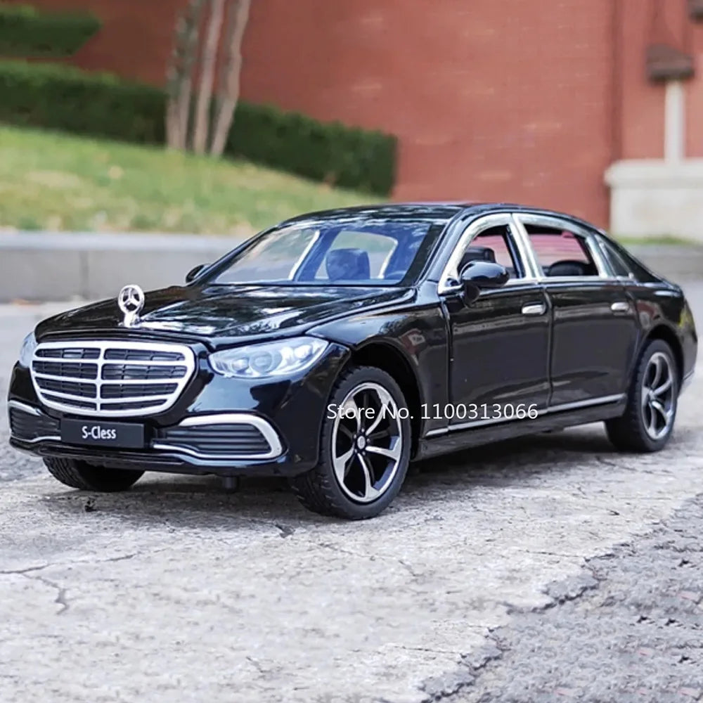 1:24 Scale Maybach S400L GLS600 Alloy Cars Models Toys Wheel Pull Back Vehicles Model Sound Light Toy Cars Boys Festival Gifts