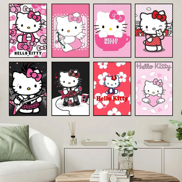 Sanrio Hello Kitty Cute Poster Prints Wall Painting Bedroom Living Room Decoration Office Home