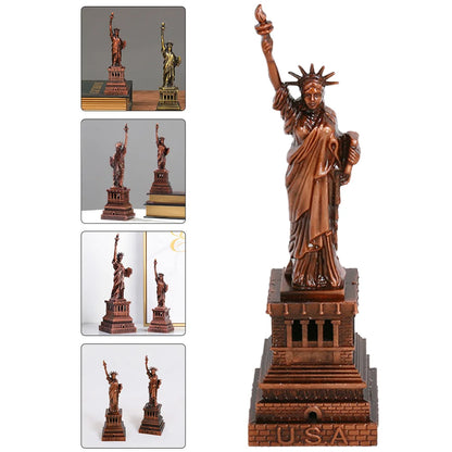 Office Decor Statue Liberty Desktop Ornament Decorative Vintage Metal Crafts Figurine Ornaments Tabletop