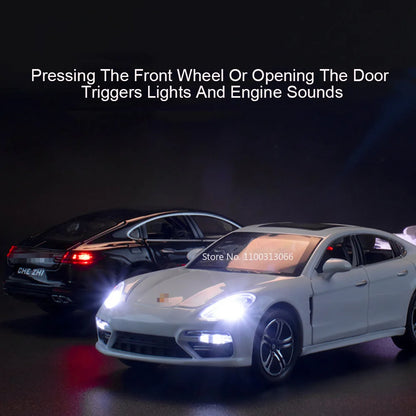 1:32 Panamera 911 Targa 4S Alloy Toys Diecast Models Cars Doors Opened Sports Car Models Light Music Vehicle Boys Birthday Gifts