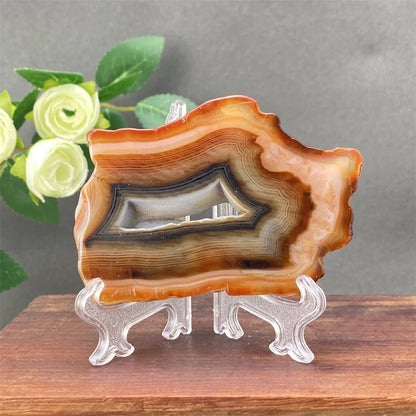 Natural Red Agate Crystal Cavity Stone - Energy Healing Reiki Meditation Beautiful Home Decor Gift for Prayer