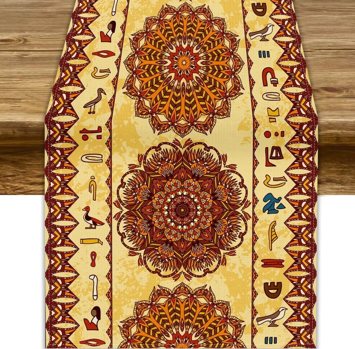 Aztec Ethnic Oriental Geometric Linen Table Runner Dresser Scarf Decor Navajo Orange Red Printed Table Runners Home Decorations