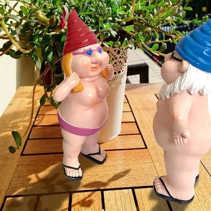 Garden Funny Figure Decoration, Resin Gnome, Naked Dwarf, Christmas Ornament, Lawn Sculpture, Garden Gnome