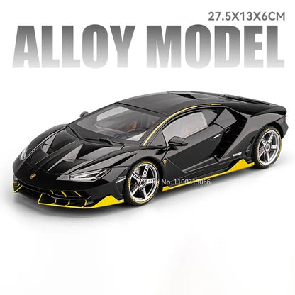 1:18 Alloy Lambor Aventador SVJ63 LP770 Models Cars Toys Doors Opened Miniature Car Wheel Steering Vehicles Child Adult Gifts
