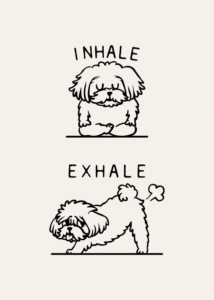 Inhale Exhale Poster Llama Sloth Husky Bulldog Dachshund Canvas Printing For Home Living Room Wall Decoration Frameless Painting