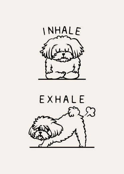 Inhale Exhale Poster Llama Sloth Husky Bulldog Dachshund Canvas Printing For Home Living Room Wall Decoration Frameless Painting