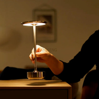 Rechargeable Table Lamp LED Touch Sensor  Desktop Night Light Wireless Reading Lamp for Restaurant Hotel Bar Bedroom Decor Light