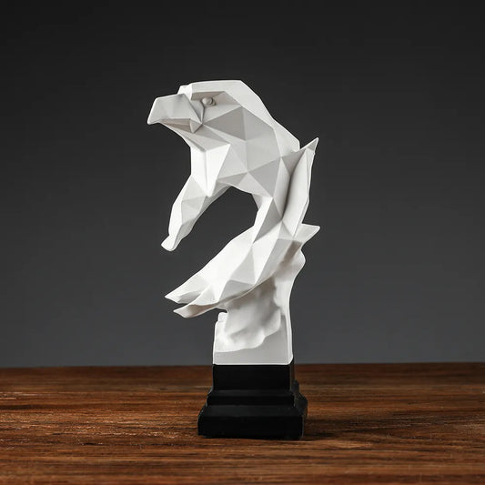 Statue de famille d'aigle à tête blanche américaine moderne, décoration de maison rustique, Sculptures 3D blanches, Figurines, accessoires de décoration de Table de bureau