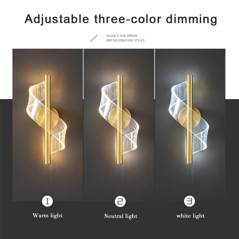 Acrylic LED Wall Sconce Lamp Indoor Lighting For Home Bedside Living Room Corridor Stairs Decoration Luxurious Modern Wall Lamp