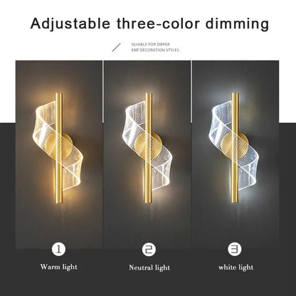 Acrylic LED Wall Sconce Lamp Indoor Lighting For Home Bedside Living Room Corridor Stairs Decoration Luxurious Modern Wall Lamp