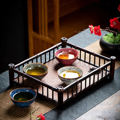 Kiln Change Four Seasons Cup Master Tea Bowl Gift Box Teacup Kung Fu Set Household Ceramic Cups Teaware Kitchen Dining Bar Home