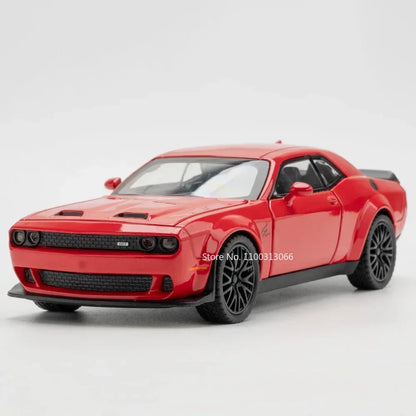 1:32 Scale Challenger SRT Demon HellCat Cars Toy Models Alloy Sports Car Light Sound Police Car Model Toy Kids Collection Gifts