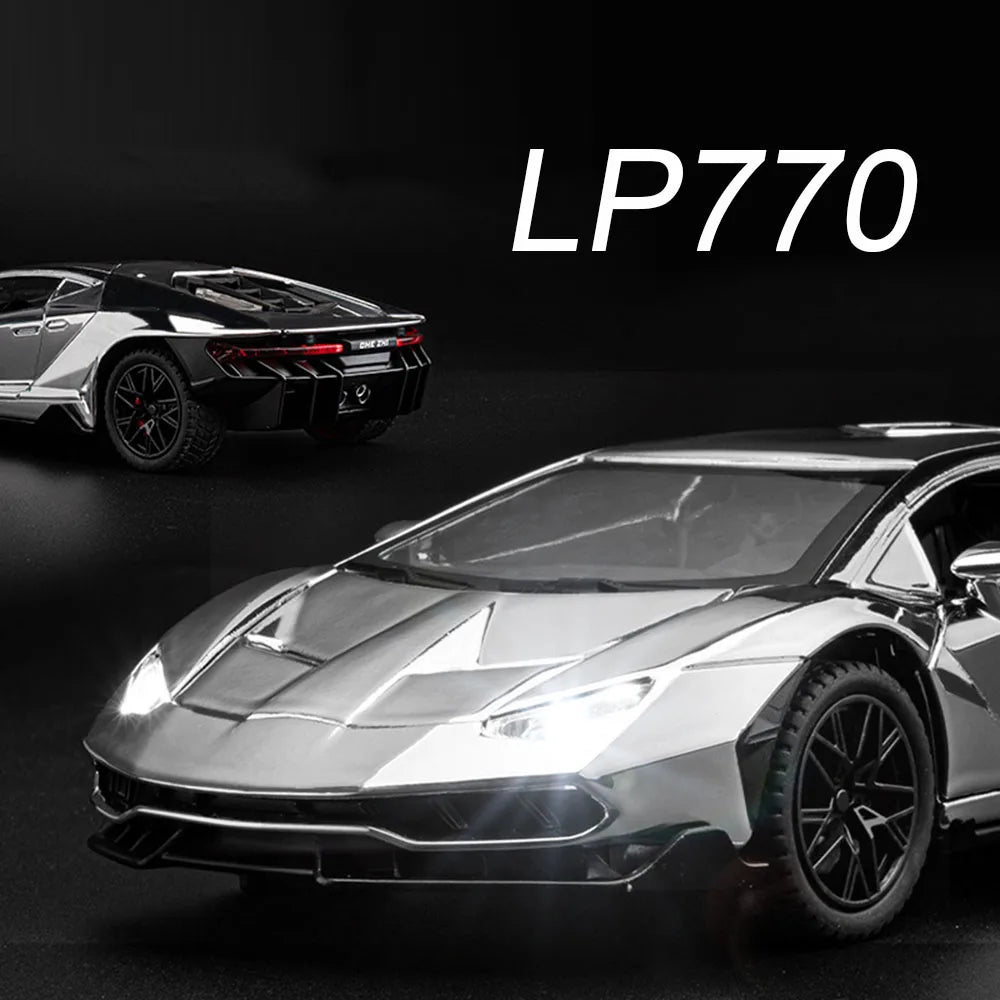 1:24 Lambor LP770-4 Huracan STO Toy Model Sports Cars Wheels Turned Miniature Car 4 Doors Opened Vehicle Boys Educational Toys