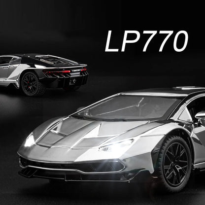 1:24 Lambor LP770-4 Huracan STO Toy Model Sports Cars Wheels Turned Miniature Car 4 Doors Opened Vehicle Boys Educational Toys
