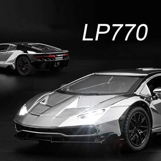 1:24 Lambor LP770-4 Huracan STO Toy Model Sports Cars Wheels Turned Miniature Car 4 Doors Opened Vehicle Boys Educational Toys