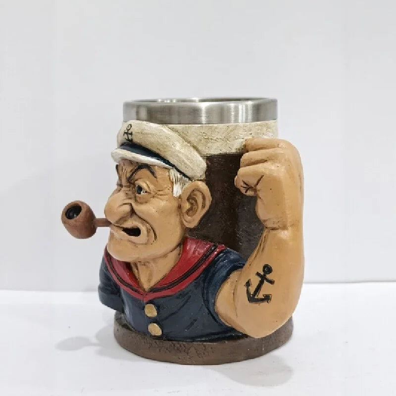 3d Popeye Power Mug Home Coffee Cup Decoration Powerful Sailor Gift New Arrival Cartoon Character Toy Figure Collectible Item