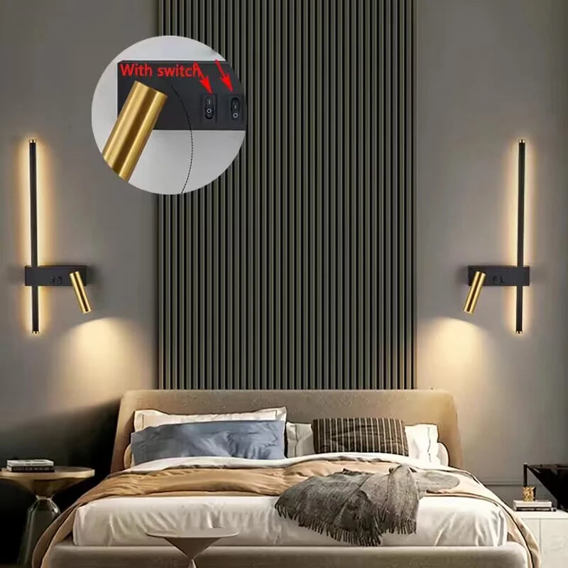 Nordic LED Wall Lamp Interior Lighting Fixture For Bedside Living Room TV Corridor Home Decoration Modern Wall Light Sconces
