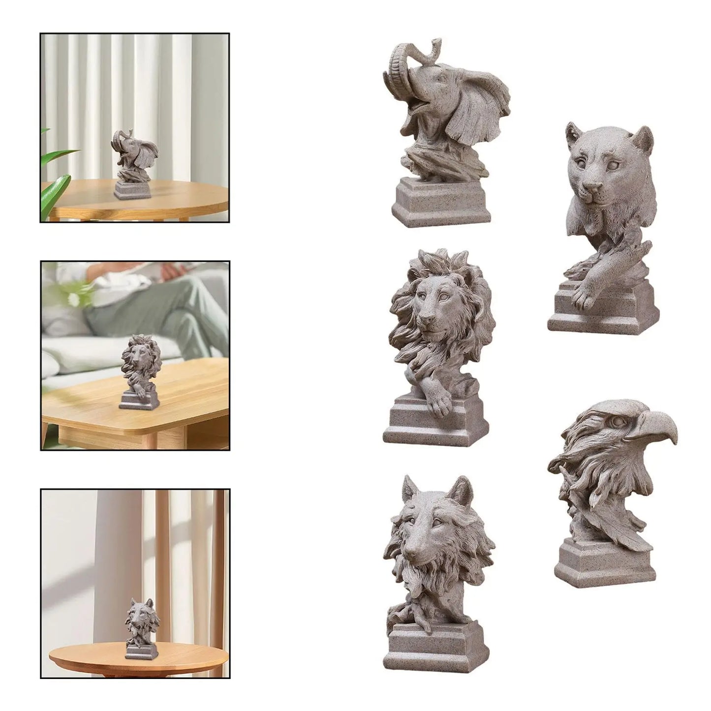 Animal Sculpture Ornament Modern Realistic Gift Tabletop Centerpiece for