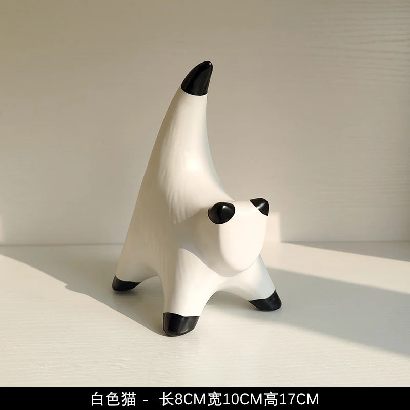 Livetai Wabi-Sabi Ceramic Abstract Sculpture,Handmade Irregular Decorative Ornament for Modern Home Decor, Bookshelf, Bar,