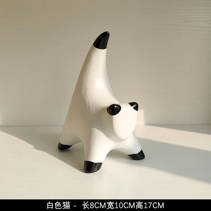 Livetai Wabi-Sabi Ceramic Abstract Sculpture,Handmade Irregular Decorative Ornament for Modern Home Decor, Bookshelf, Bar,