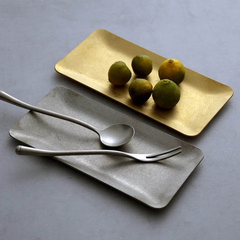 Jewelry Storage Tray Stainless Steel Towel  Plate Salad Cosmetics Decorative Gold  Dessert Fruit  Dinner Dish