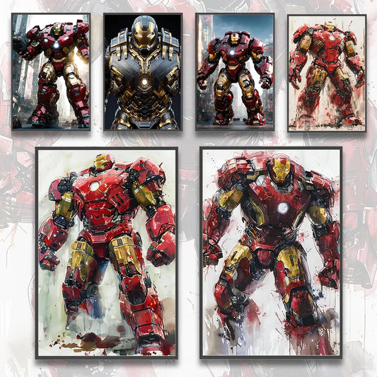 Hulkbuster Self-adhesive Poster Iron Man Movie HD Decor Wallpaper Figures Photos Hulk Wall Art Bedroom Home Decoration Painting