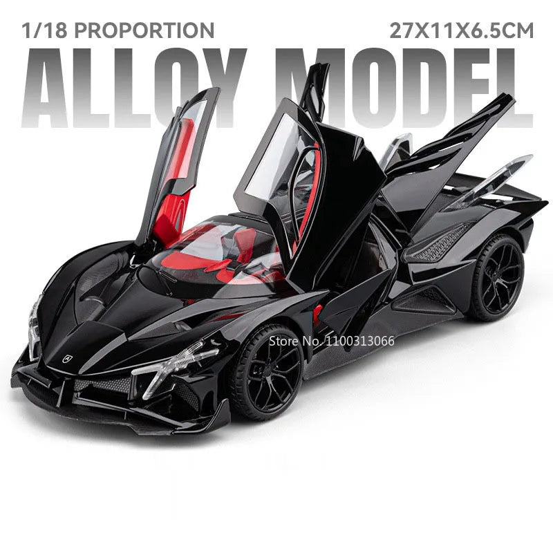 1:18 Apollo EVO Pagani Huayra Roadster BC Model Toy Cars Wheel Pull Back Miniature Vehicle 4 Doors Opened Car Toddler Kids Gifts