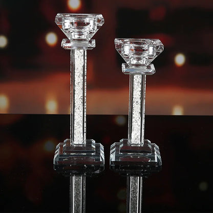 Modern Simple Single Head Candlestick Romantic Candlelight Dinner Floral Matching European Crystal Candlestick Ornaments Decor