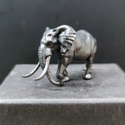 Mini Mammoth Elephant Ornaments Brass Solid Old Realistic Crafts Landscaping Desktop Ornaments Animal Miniatures Figurine