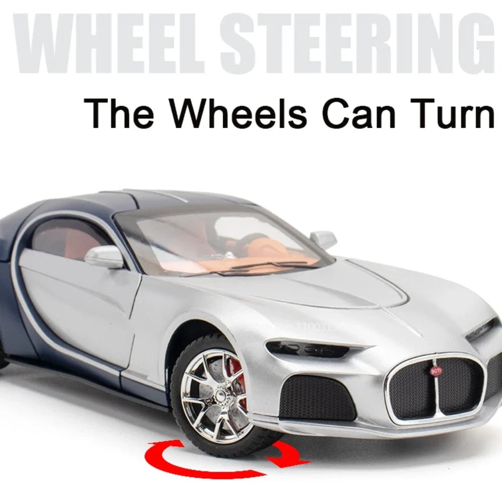 1/24 Scale Bugatti Atlantic Toys Model Car Alloy Diecasts Model Vehicle with Light Sound Super Sport Car for Boys Birthday Gifts