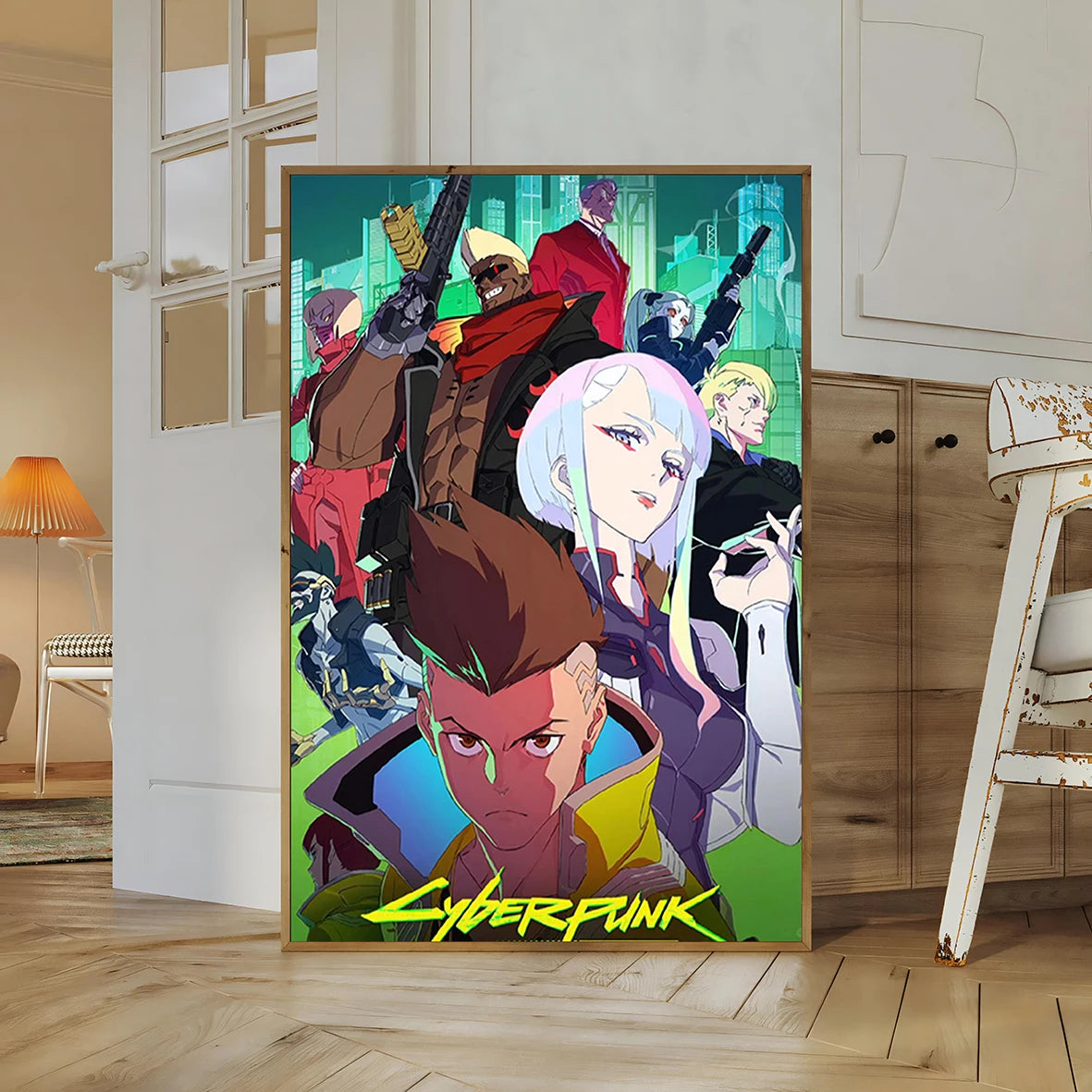 Cyberpunk Self-adhesive Poster Anime Movie Wallpaper Figures Wall Art Bedroom HD Decor Gift Home Decoration Painting Pictures
